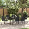 vidaXL Conjunto de Comedor de Jard&iacute;n 7 pcs Negro