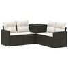 vidaXL Juego de Sof&aacute; 5 uds. Negro y Blanco Crema