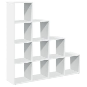 vidaXL Librer&iacute;a divisora 4 niveles madera blanca 131,5x29x131,5 cm