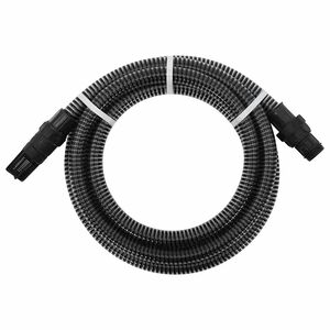 vidaXL Manguera de succi&oacute;n con conectores de PVC PVC negro 26 mm 4 m