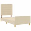 vidaXL Estructura de cama con cabecera Crema 90 x 190 cm tela