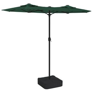 vidaXL Sombrilla doble de jard&iacute;n verde 316x145 cm