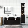vidaXL Juego de muebles de baño 4 pzas madera contrachapada negro