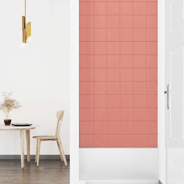 vidaXL Paneles de pared 12 uds terciopelo rosa 90x15 cm 1,62 m²