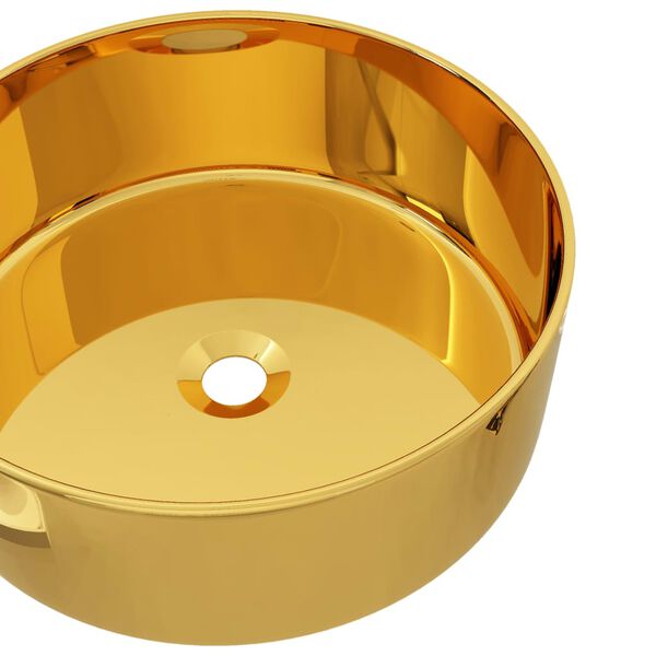 vidaXL Lavabo 40x15 cm cerámica dorado