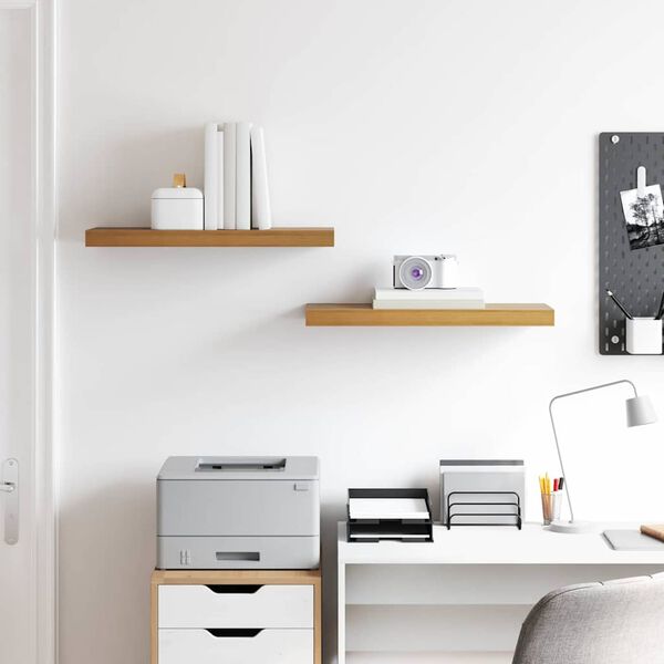 vidaXL Estante de pared con almacenamiento 2 pcs Marr&oacute;n 50 x 23 x 4 cm