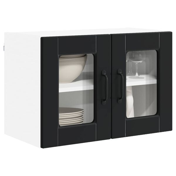 vidaXL Mueble de Cocina con estante 2 pcs Negro 60 x 31 x 40 cm