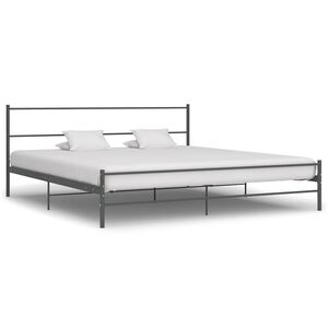vidaXL Estructura de cama sin colch&oacute;n metal gris 180x200 cm