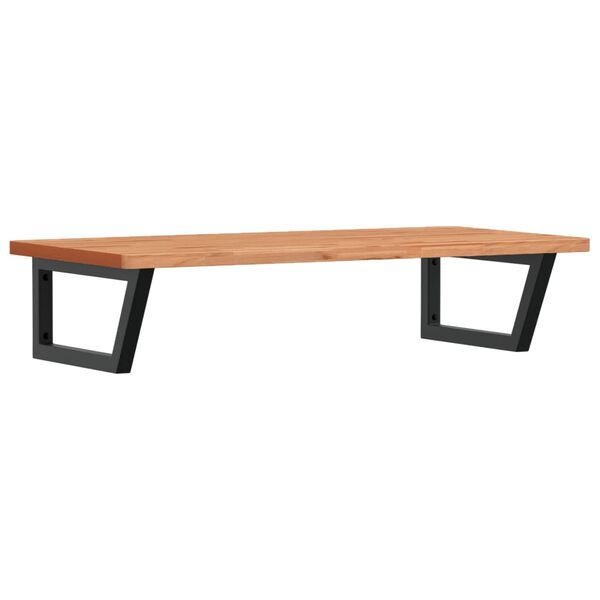 vidaXL Estante de lavabo de pared de acero y madera maciza de haya