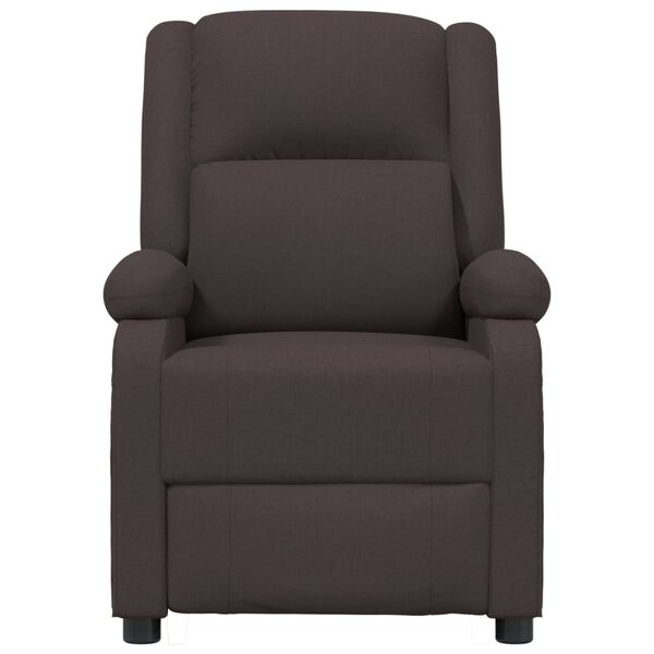 vidaXL Sill&oacute;n reclinable el&eacute;ctrico tela marr&oacute;n oscuro