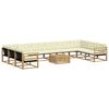 vidaXL Conjunto de sof&aacute;s de exterior con coj&iacute;n 11 pcs Blanco y Crema