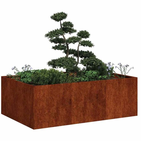 vidaXL Jardinera oxidada 120x80x40 cm acero corten