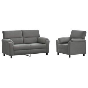 vidaXL Juego de Sof&aacute; 2 pcs Gris oscuro Terciopelo
