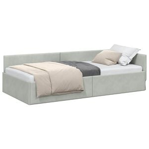 vidaXL Estructura de cama en esquina Gris Claro 80 x 200 cm Terciopelo