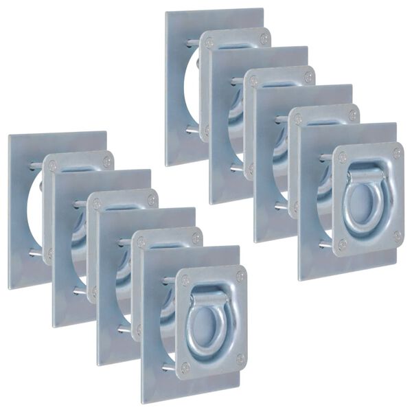 vidaXL Anillos de sujeci&oacute;n de tr&aacute;iler 8 pzas. acero galvanizado 2000kg