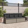 vidaXL Sillón reclinable de jardín con cojines ratán sintético gris