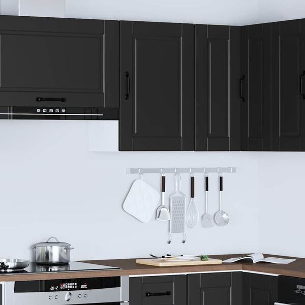 vidaXL Mueble de pared de cocina Porto madera contrachapada negra