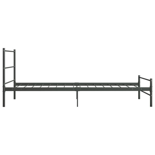 vidaXL Estructura de cama sin colch&oacute;n metal gris 90x200 cm