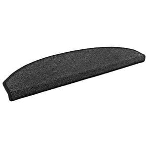 vidaXL Alfombras autoadhesivas para escaleras 15 pcs Gris antracita