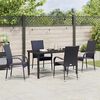vidaXL Conjunto de Comedor de Jard&iacute;n 5 pcs Negro