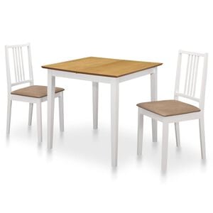 vidaXL Juego de muebles de comedor 3 piezas MDF blanco