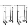 vidaXL Perchero ajustable para ropa 2 barras 2 unidades