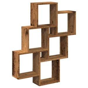 vidaXL Estante cubo de pared madera ingenier&iacute;a envejecida 78x15x93 cm