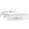 vidaXL Estructura de cama sin colch&oacute;n madera maciza blanco 120x200 cm