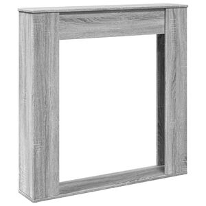 vidaXL Borde de chimenea madera ingenier&iacute;a gris Sonoma 100x20x100 cm