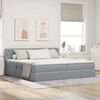 vidaXL Cama con almacenamiento y colch&oacute;n Gris Claro 200 x 200 cm