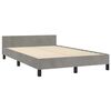 vidaXL Estructura de cama sin colch&oacute;n terciopelo gris claro 120x200 cm