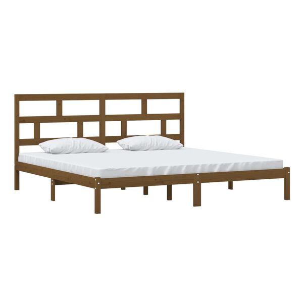 vidaXL Estructura de cama madera maciza de pino marrón miel 200x200 cm