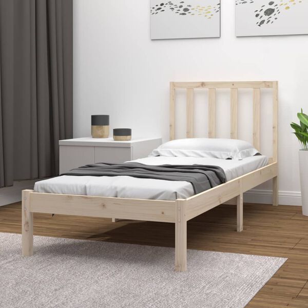 vidaXL Estructura de cama madera maciza de pino 90x190 cm