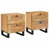 vidaXL Armario de Noche con caj&oacute;n 2 pcs Natural 40 x 33 x 46 cm