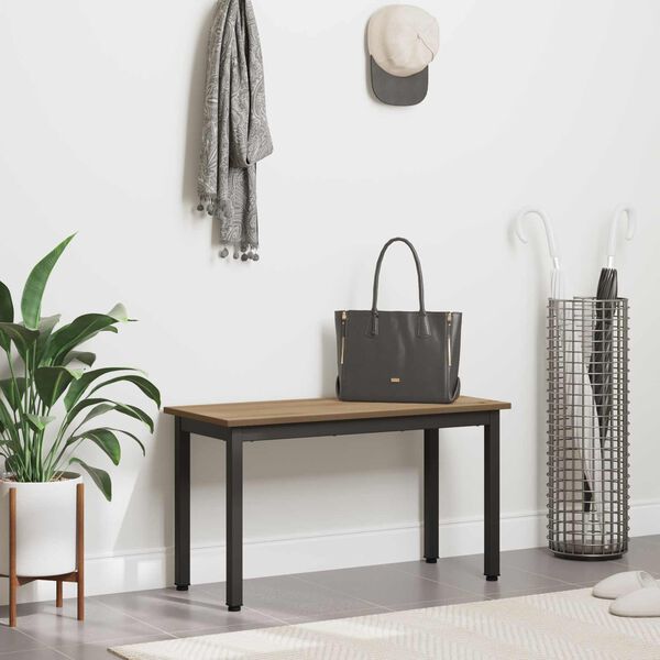 vidaXL Banco Roble Artesanal 80 x 35 x 45 cm Madera de ingenier&iacute;a