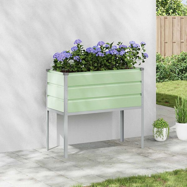 vidaXL Jardinera Verde Pastel 100 x 45 x 90 cm Acero Galvanizado