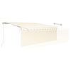 vidaXL Toldo retráctil manual con persiana color crema 4x3 m