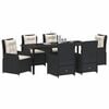 vidaXL Conjunto de Comedor de Jard&iacute;n 7 pcs Negro rat&aacute;n sint&eacute;tico