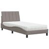 vidaXL Cama con colch&oacute;n Hanko tela gris taupe 80x200 cm