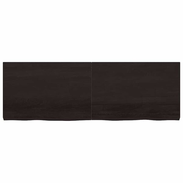 vidaXL Estante pared madera roble tratada marr&oacute;n oscuro 180x60x(2-6)cm