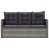 vidaXL Set de comedor de jardín 5 pzas y cojines ratán sintético gris