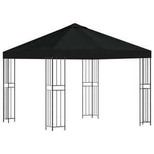vidaXL Cenador 3 x 3 m Negro Poli&eacute;ster y Acero 190 gsm