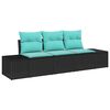 vidaXL Conjunto de sof&aacute;s de jard&iacute;n 3 uds. Negro y Turquesa