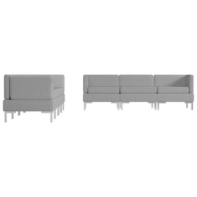 vidaXL Conjunto de sofás de 7 piezas tela gris claro
