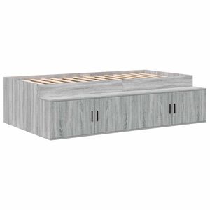 vidaXL Estructura de cama Gris Sonoma 70 x 190 cm Madera contrachapada