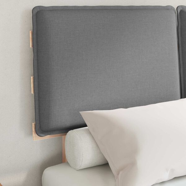 vidaXL Estructura de Cama con Cabecera Tapizada Gris Claro