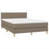 vidaXL Cama box spring con colch&oacute;n tela gris taupe 140x200 cm