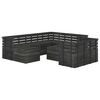 vidaXL Muebles palets de jard&iacute;n 10 pzas madera maciza pino gris oscuro