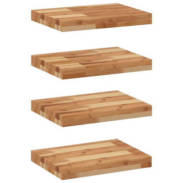 vidaXL Estante flotante 4 uds madera acacia acabado aceite 40x30x4 cm