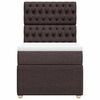 vidaXL Cama box spring con colch&oacute;n tela marr&oacute;n oscuro 90x200 cm